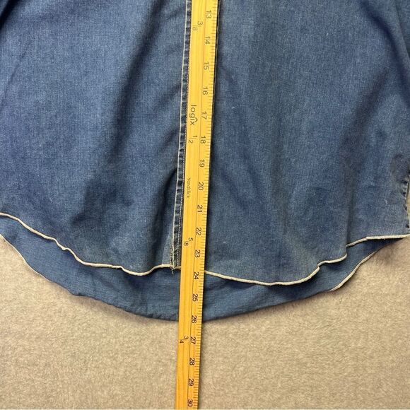 CK Calvin Klein Denim Button Up Shirt Blue Vintage 90s size L 100% Cotton - Picture 6 of 10
